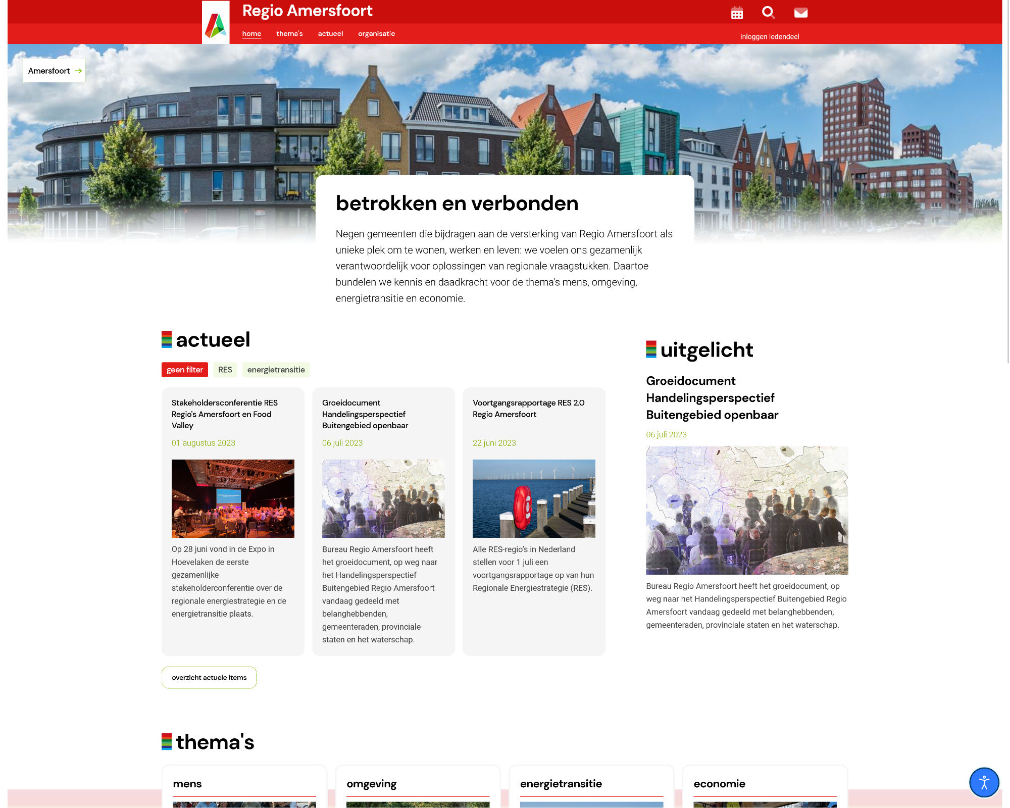 Screenshot van Bureau Regio Amersfoort