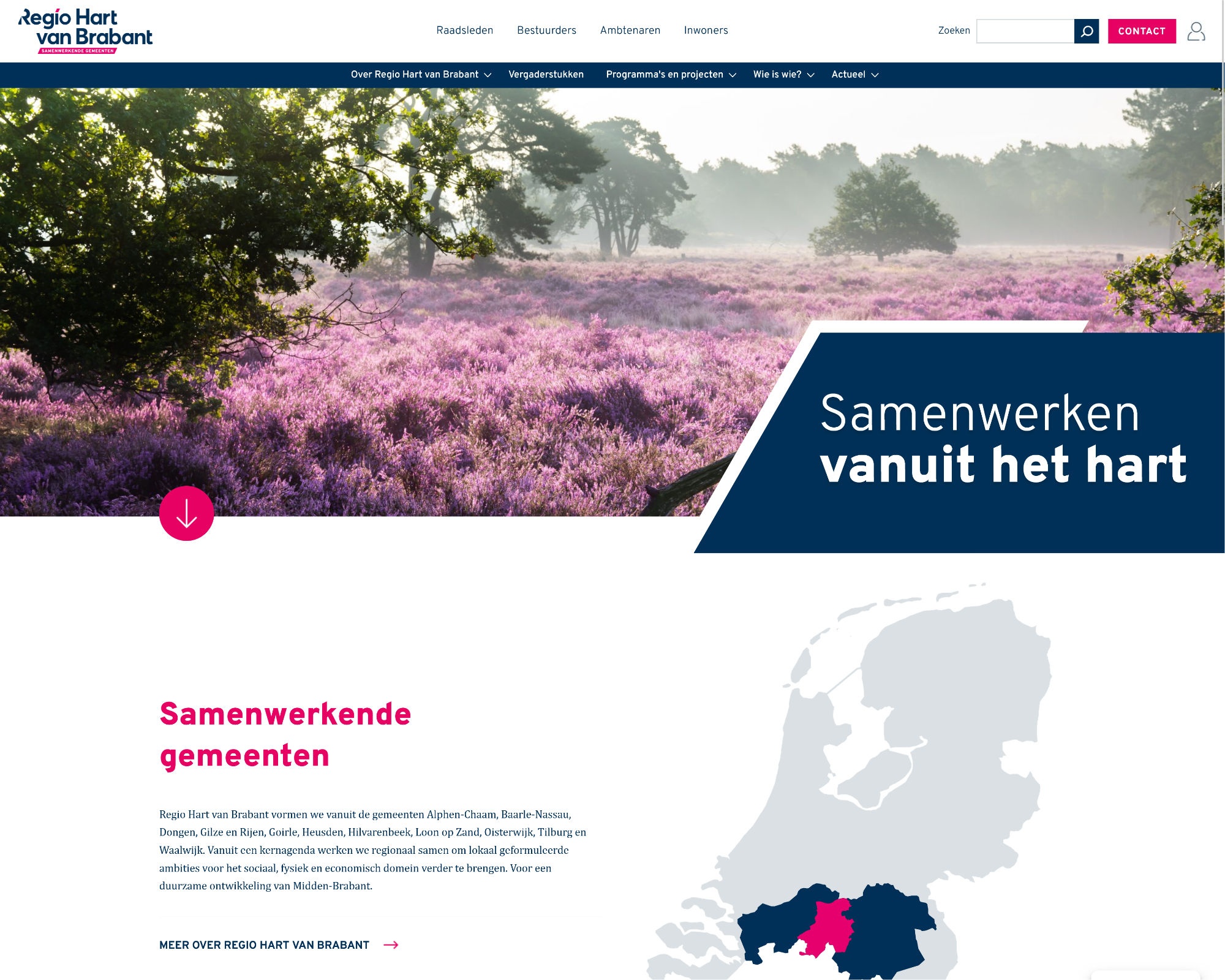 Regio Hart van Brabant website